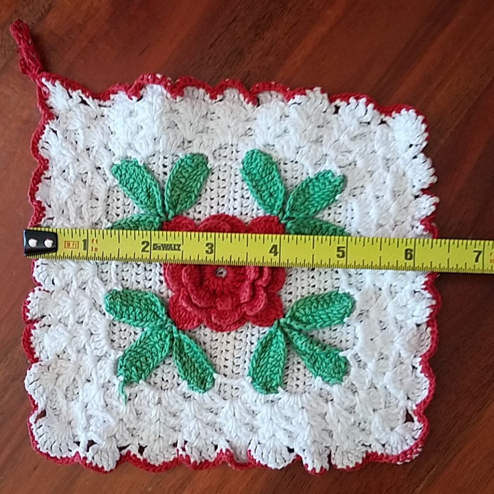 Pair of Hand Crocheted Hot Pads or Doilies - Picture 3 of 7